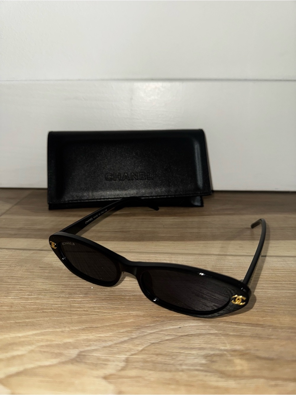 Chanel Black Slim Cat Eye Sunglasses - Classic Women's Accessory